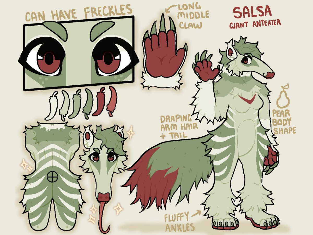 Salsa_Anteater's tweet image. 🌿 Page Introduction
• Anteater Fanatic
• Faux Fur Enthusiast
- I made my own suit, but I do not take fursuit commissions 💔
• Amateur furry artist
🌿
Ref by me
Photo by @ReverbHusky
Art by @JZBTHX and @thatcolliejuno 💚