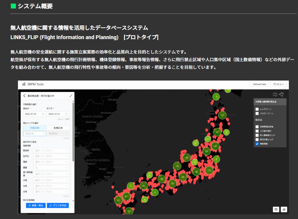 LINKS_MLIT's tweet image. [#Project_LINKS サイト更新]
2024年度に開発したEBPMプロジェクトのレポートを公開！
システム開発の内容や新たにデータ化した行政情報についても記載しています。
今後も継続的にプロジェクト情報を公開していきます。
どうぞご覧下さい！

mlit.go.jp/links/use-case…