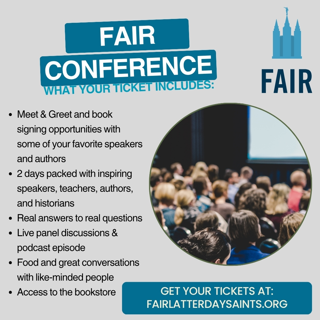 ldsfair's tweet image. The 2025 FAIR Conference is coming Aug 6–8, 2025 in Lehi, Utah
fairlatterdaysaints.org/conference/aug…
Use code 'TWITTER10' for discount on tickets