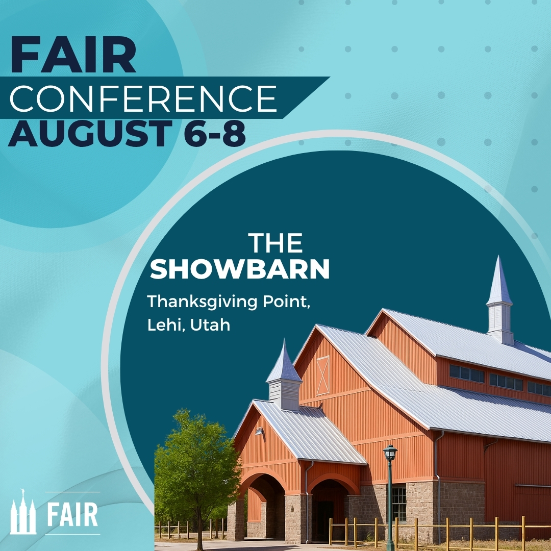 ldsfair's tweet image. The 2025 FAIR Conference is coming Aug 6–8, 2025 in Lehi, Utah
fairlatterdaysaints.org/conference/aug…
Use code 'TWITTER10' for discount on tickets