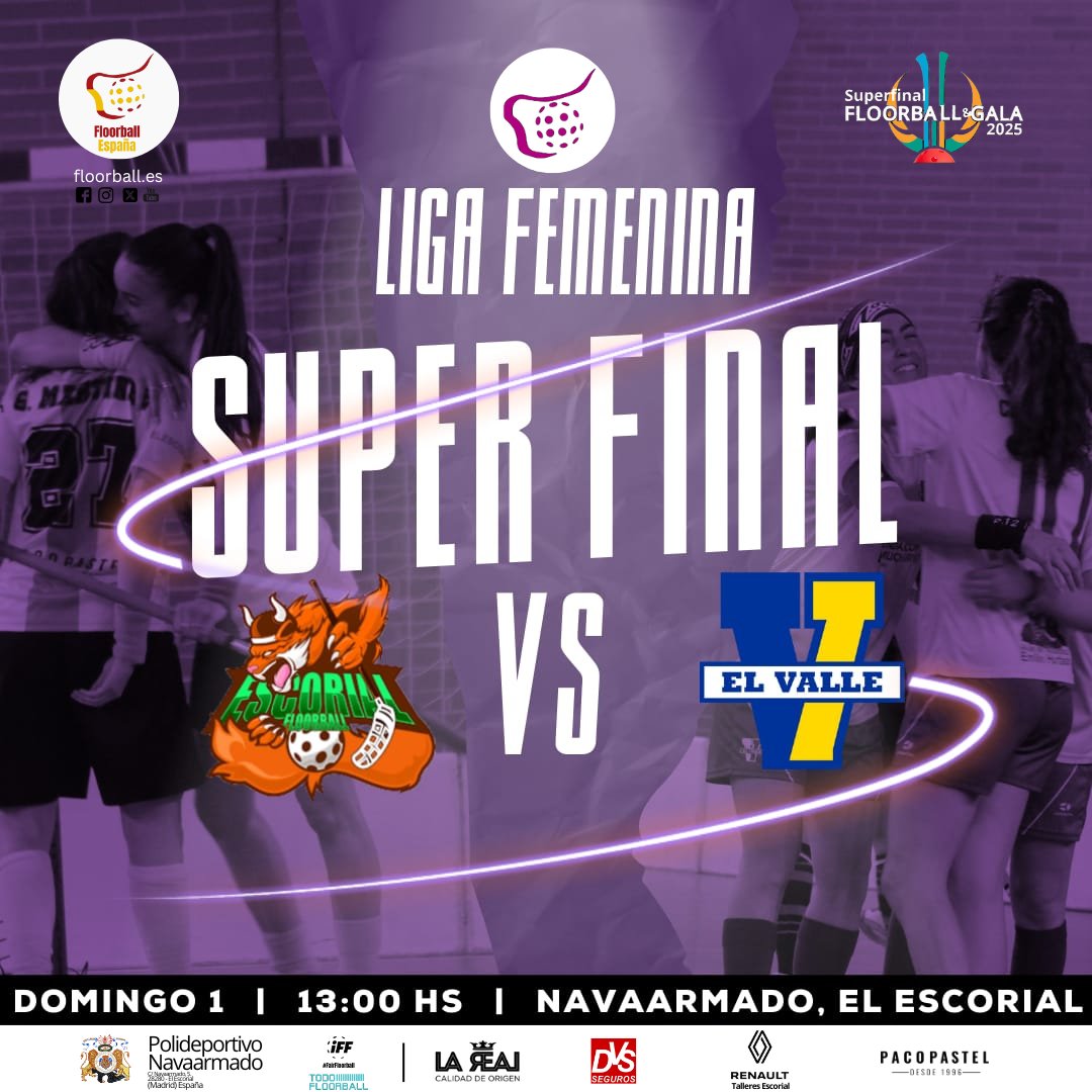 AEUF FLOORBALL ESPAÑA (@aeufspain) on Twitter photo SUPERFINAL Y GALA DEL FLOORBALL 2025
Liga Femenina: Final <a href="/CDEElValle/">C.D.E. El Valle</a> - <a href="/FblEscorial/">Floorball Escorial</a> 01.06.25
#floorball #floorballespaña #superfinal
<a href="/IFF_Floorball/">IFF</a> <a href="/deportegob/">CSD</a> <a href="/PacoPastelAmets/">Paco Pastel</a> <a href="/AperitivoLaReal/">AperitivosLaReal</a> <a href="/TodoFloorball/">todofloorball</a> <a href="/SegurosDvs/">David Vives Salvador</a> <a href="/EscorialRenault/">Renault Escorial - Talleres Escorial, S.L</a> <a href="/aytoescorial/">Ayuntamiento El Escorial</a> SUPERFINAL Y GALA DEL FLOORBALL 2025
Liga Femenina: Final <a href="/CDEElValle/">C.D.E. El Valle</a> - <a href="/FblEscorial/">Floorball Escorial</a> 01.06.25
#floorball #floorballespaña #superfinal
<a href="/IFF_Floorball/">IFF</a> <a href="/deportegob/">CSD</a> <a href="/PacoPastelAmets/">Paco Pastel</a> <a href="/AperitivoLaReal/">AperitivosLaReal</a> <a href="/TodoFloorball/">todofloorball</a> <a href="/SegurosDvs/">David Vives Salvador</a> <a href="/EscorialRenault/">Renault Escorial - Talleres Escorial, S.L</a> <a href="/aytoescorial/">Ayuntamiento El Escorial</a>