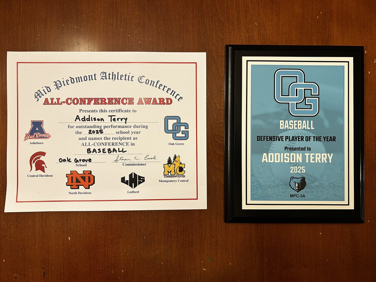 Addison Terry (@addisonterry14) on Twitter photo Blessed to receive all conference honors as well as Defensive POTY for <a href="/baseball_oghs/">Oak Grove Baseball</a> Blessed to receive all conference honors as well as Defensive POTY for <a href="/baseball_oghs/">Oak Grove Baseball</a>
