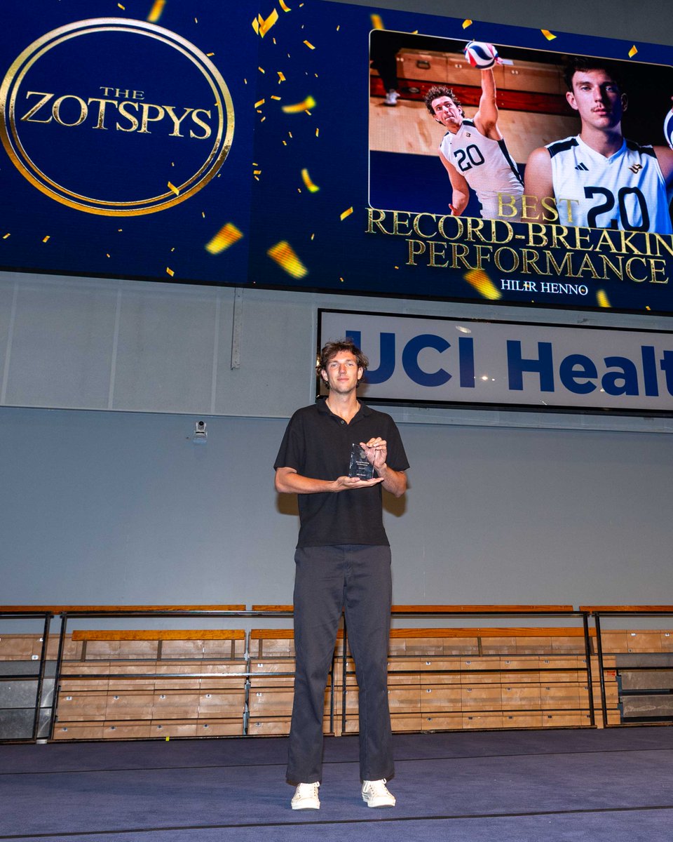 Congratulations to Hilir Henno who was awarded this year's UC Irvine Best Record-Breaking Performance, for his NCAA record-tying 255 career aces!

#TogetherWeZot | #RipEm