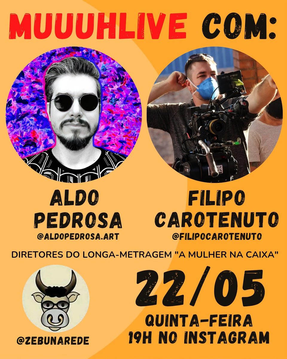 zebunarede's tweet photo. https://t.co/S4mpdtj0Os: MUUUHLIVE #14 COM ALDO PEDROSA E FILIPO CAROTENUTO https://t.co/MGyjpNHqWm https://t.co/LxFmisGnO9