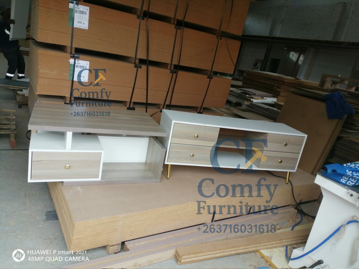 Comfyfurnitures's tweet photo. If this pops up while you're scrolling, please like &amp; retweet our next client might be on your Timeline. Thanks in advance 🙏

Tv stand 150
Center table 150
Buy both for $250

Material: full body melamine
White &amp; Coimbra

App us for more deals on 0716031618 https://t.co/vY4mFvfmni