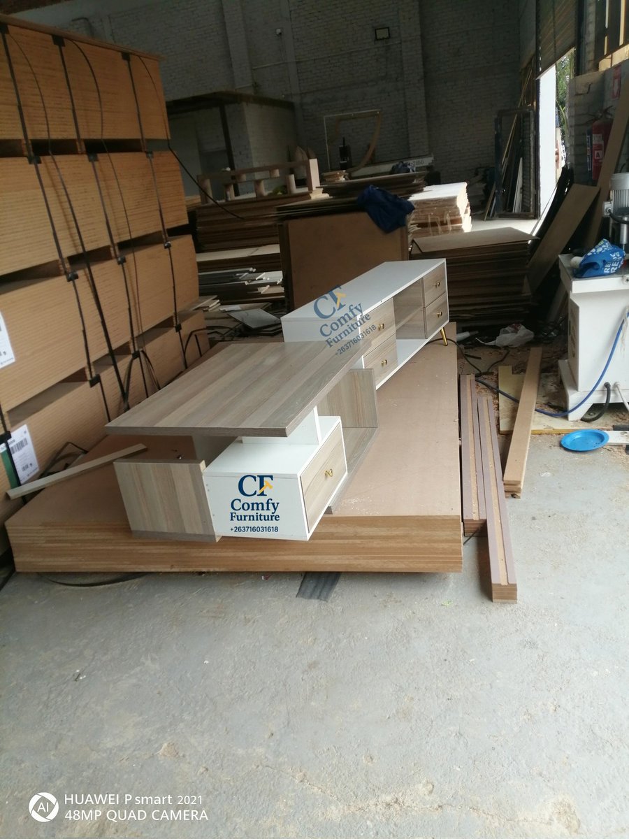 Comfyfurnitures's tweet photo. If this pops up while you're scrolling, please like &amp; retweet our next client might be on your Timeline. Thanks in advance 🙏

Tv stand 150
Center table 150
Buy both for $250

Material: full body melamine
White &amp; Coimbra

App us for more deals on 0716031618 https://t.co/vY4mFvfmni