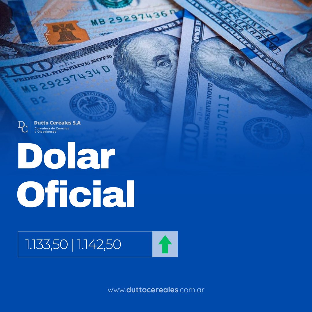 #Mercados | 20/05- Dolar🌾

🔸¡Mantente al tanto de las últimas cifras del mercado agropecuario con nosotros!

✅Agenda este nro. +𝟱𝟰 𝟵 𝟯𝟰𝟮𝟰 𝟮𝟮-𝟲𝟭𝟴𝟴 y hace tu consulta de manera rápida y fácil 😄👌

#MercadosEnPerspectiva #Trigo #DuttoCereales #DolarTL #dolar