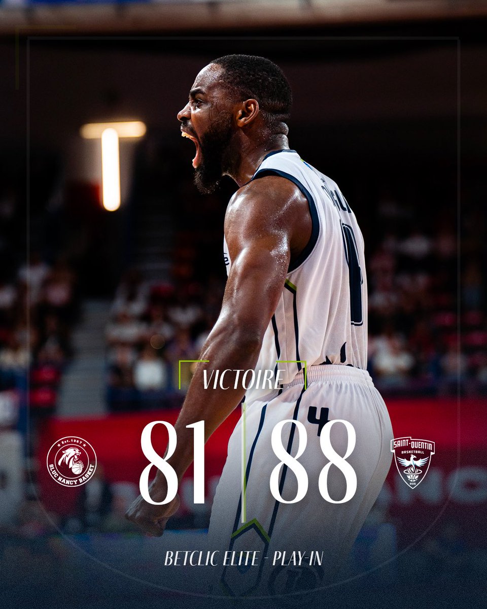 SQBB_Officiel's tweet photo. 𝗩𝗜𝗖𝗧𝗢𝗜𝗜𝗜𝗜𝗥𝗘 ! 💙

L’aventure continue pour nos Phénix !! Énorme victoire ce soir à Nancy 🔥

Il faudra s’imposer à Dijon pour être qualifié en Playoffs ⚔️

#Ensemble https://t.co/5guQkn5dvl