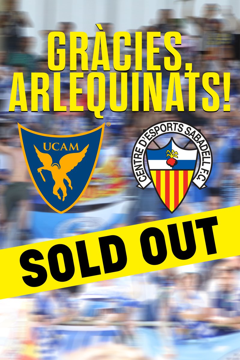 🤯 𝗘𝗦𝗧𝗘𝗨 𝗖𝗢𝗠𝗣𝗟𝗘𝗧𝗔𝗠𝗘𝗡𝗧 𝗕𝗢𝗝𝗢𝗦

❌𝗘𝗦𝗚𝗢𝗧𝗔𝗗𝗘𝗦 les 𝗘𝗡𝗧𝗥𝗔𝗗𝗘𝗦 𝗩𝗜𝗦𝗜𝗧𝗔𝗡𝗧𝗦 pel partit de tornada en només mig dia

🗓️ Falten 12 dies per un partit que es juga un diumenge a les 19h a 600km

💙 𝗚𝗥𝗔̀𝗖𝗜𝗘𝗦, 𝗔𝗥𝗟𝗘𝗤𝗨𝗜𝗡𝗔𝗧𝗦 🤍

#AMQM