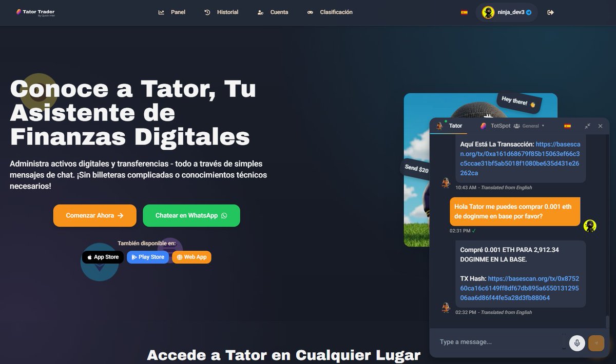 Whats a barrier in crypto most overlook?

Language🌐

With users worldwide, 99% of crypto apps are in English, which makes adoption hard for people that dont speak English, but also aren't technical enough to translate.

Enter <a href="/tator_trader/">Tator</a> TRULY natural language

FOR EVERYONE🚀