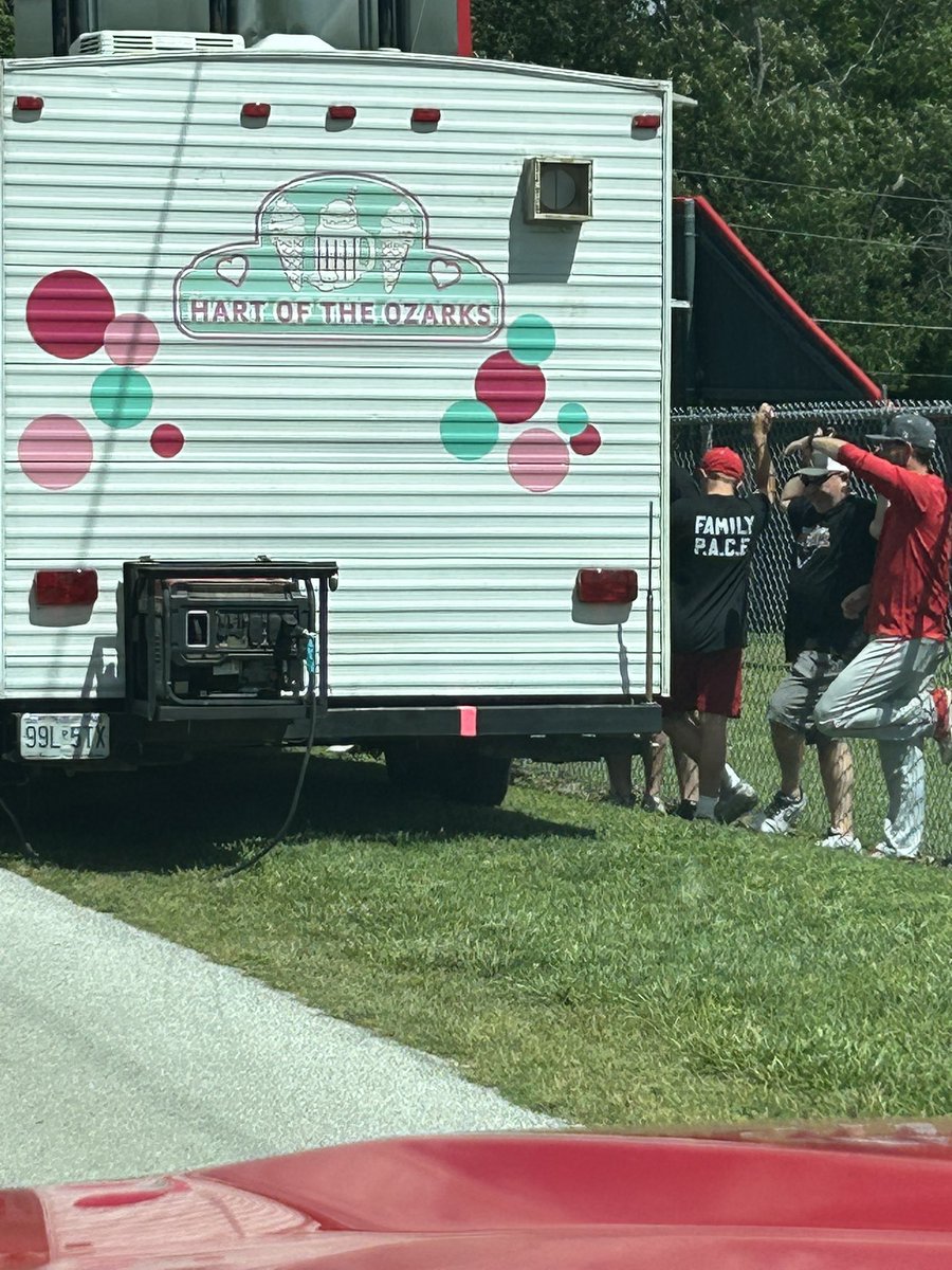 Thank you Hart of the Ozarks Ice Cream Delights for coming out to the field today!!!  We appreciate you, and the guys absolutely love the ice cream!