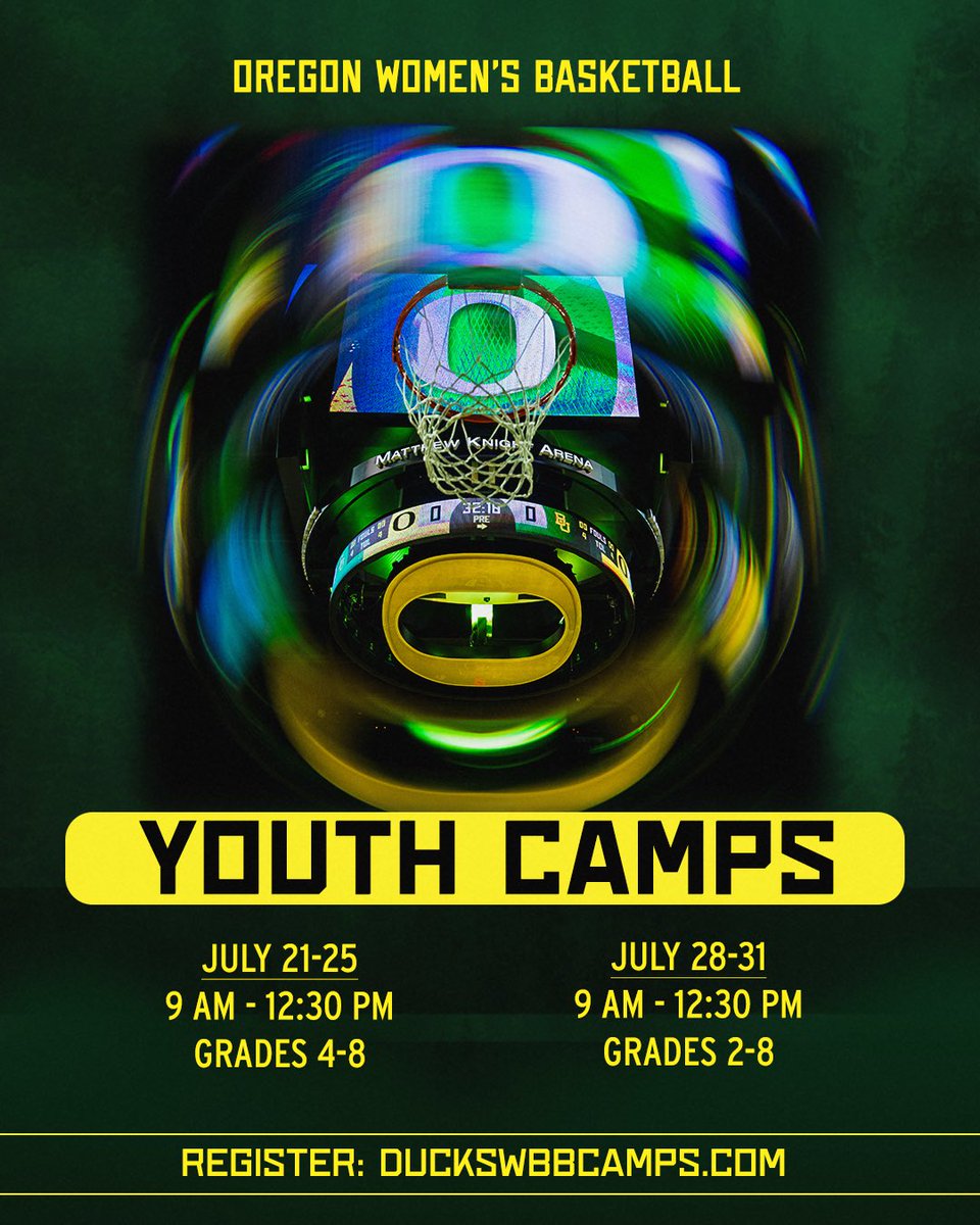 Oregon Women’s Basketball (@oregonwbb) on Twitter photo It’s almost camp szn ⛺️ 
We’ve got you covered in the gym with our Elite and Youth Camps! 
For more info and to register, visit DucksWBBCamps.com
#GoDucks It’s almost camp szn ⛺️ 
We’ve got you covered in the gym with our Elite and Youth Camps! 
For more info and to register, visit DucksWBBCamps.com
#GoDucks