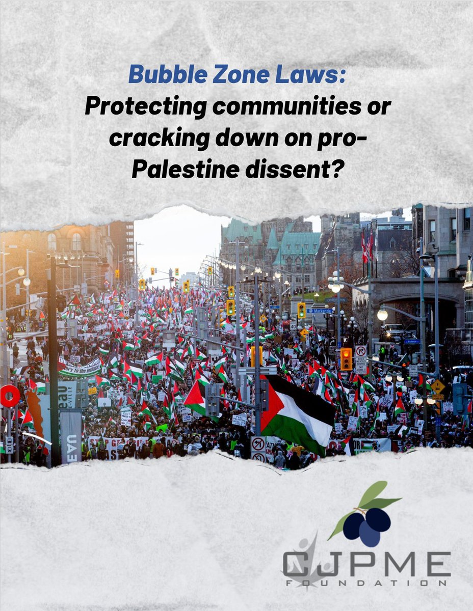 OpposeAPR's tweet image. Bubble zone laws don’t just silence pro-Palestine voices—they threaten everyone’s right to protest. A new ARPCF report is calling on cities to repeal them before more voices are lost. 
cjpmefoundation.org/rp_2025_05_10_…