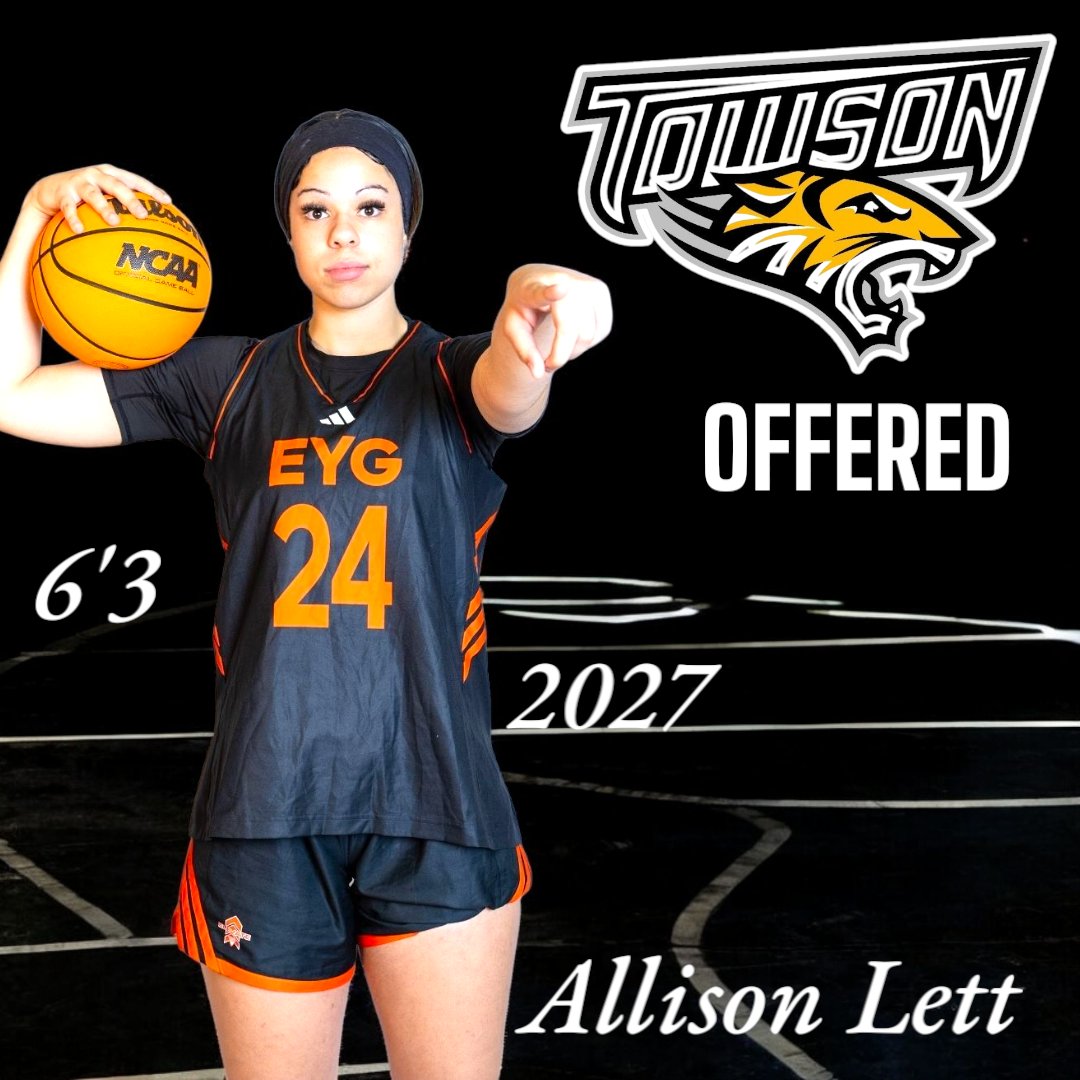 Elevate Elite (@elevate_elite) on Twitter photo Congrats to 2027 F Allison Lett on picking up an offer from <a href="/Towson_WBB/">Towson Women's Basketball</a> today! #3SSB #EYG 📈 ⏫️ Congrats to 2027 F Allison Lett on picking up an offer from <a href="/Towson_WBB/">Towson Women's Basketball</a> today! #3SSB #EYG 📈 ⏫️