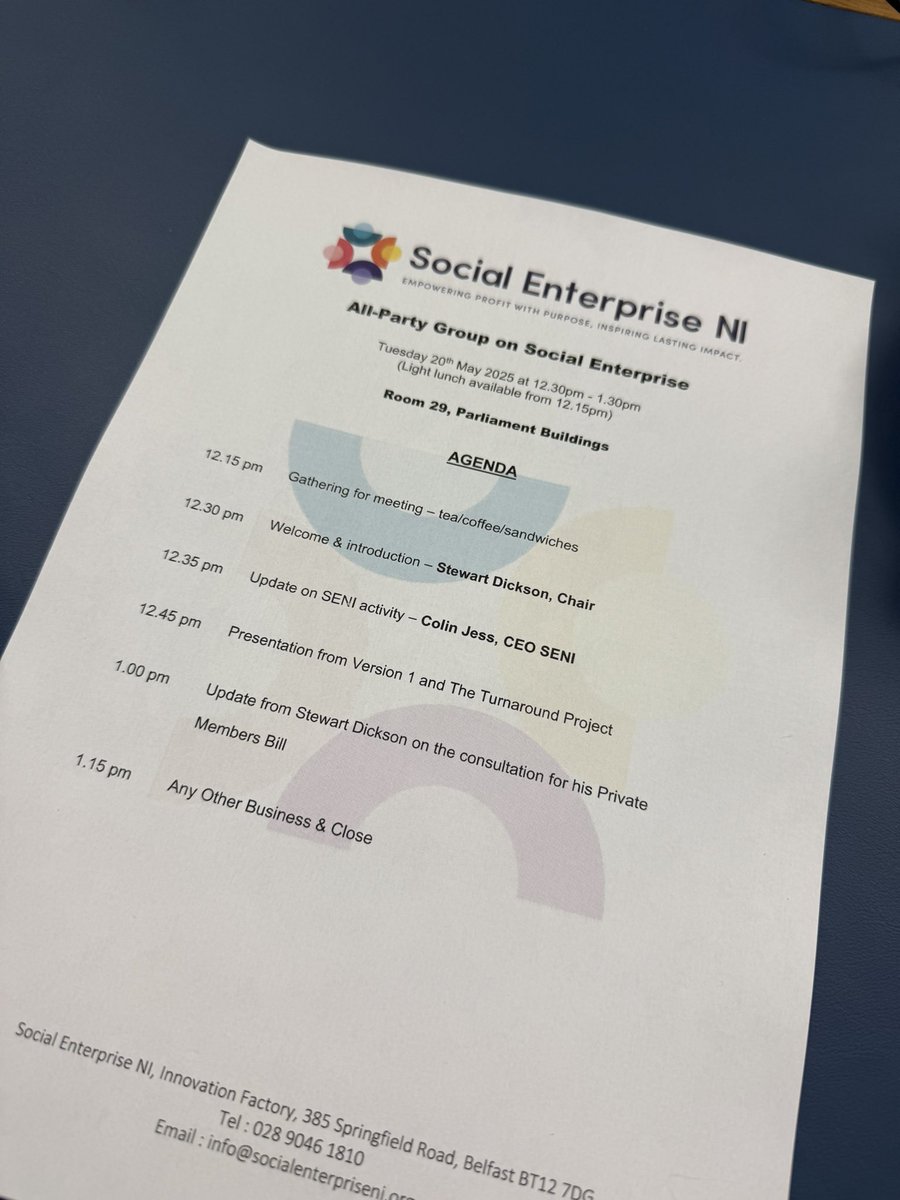 Attended the APG- Social Enterprise today at Stormont. <a href="/stewartcdickson/">Stewart Dickson CF MLA 🇺🇦</a> provided an update on his Social Value Legislation Consultation and heard from <a href="/cajessca/">Colin Jess</a> SENIs successes and plans and from Version 1 &amp; The Turnaround Project 
#CarrickfergusEnterpriseOutandAbout