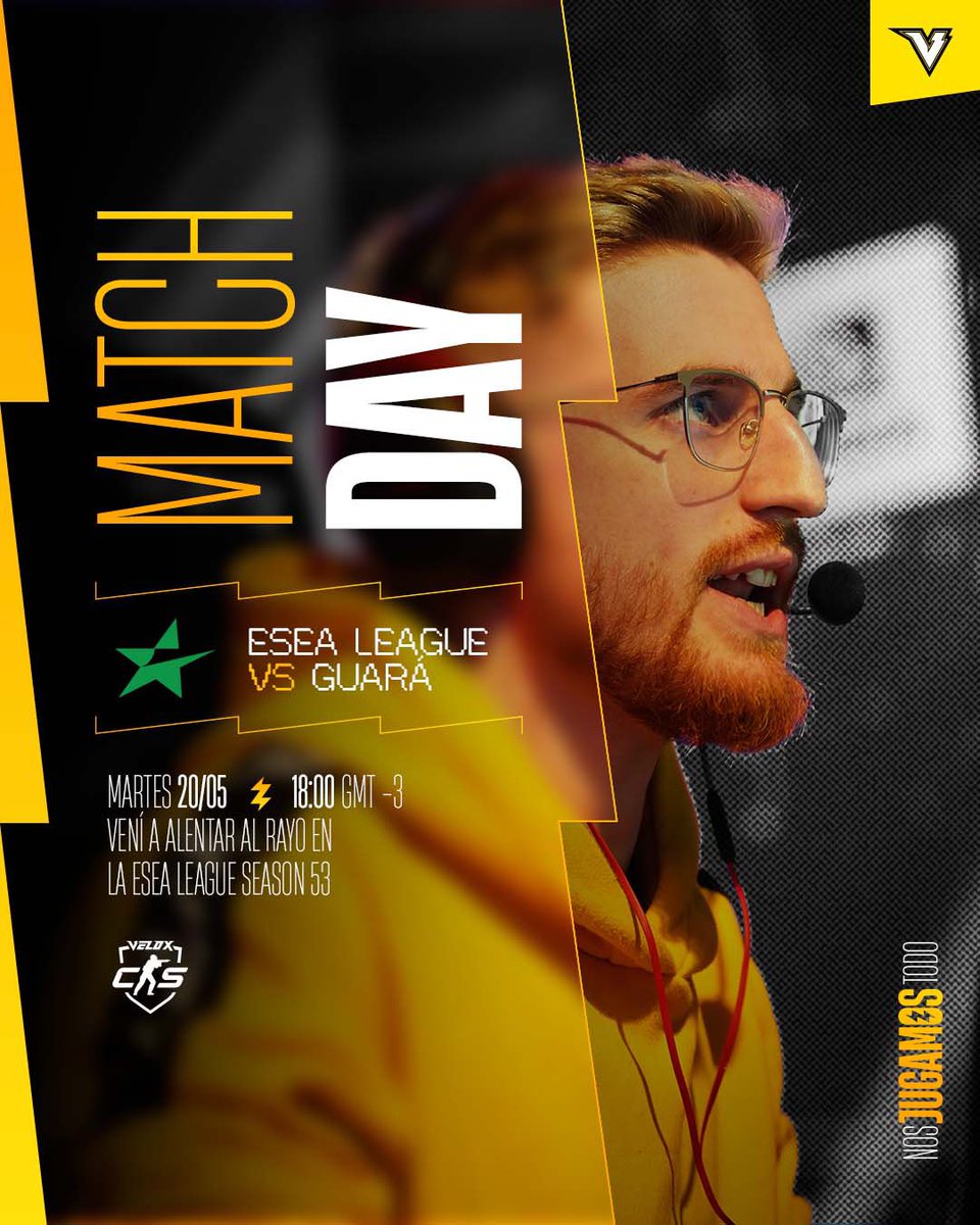 MATCHDAY ⚡️

Hoy tenemos ESEA LEAGUE 🫡

🆚 Guara Esports
⏰ 18.00hs
📺 Twitch.tv/locomass22