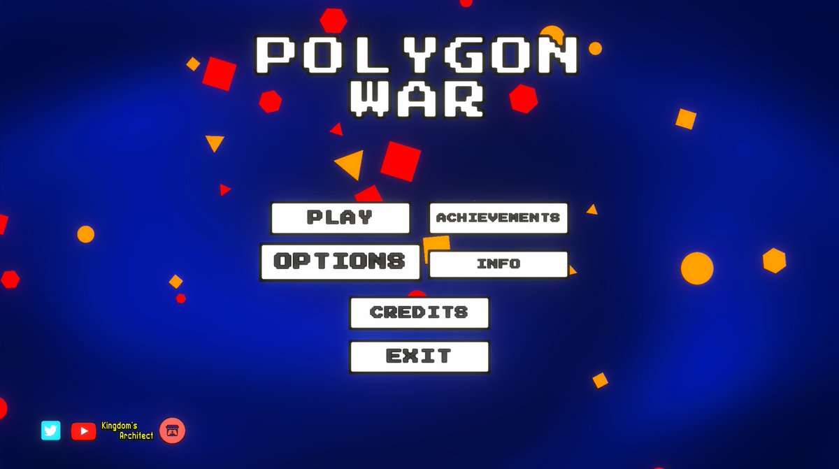 mvpgamesof's tweet photo. New menu, new background with shaders. New Update for Polygon War! You can try it on @itchio here: https://t.co/pYx8bOrXk2
#solodev #indiegame #indiedev #indie #games #roguelike #idle #towerdefense https://t.co/hJnT8a4FTA