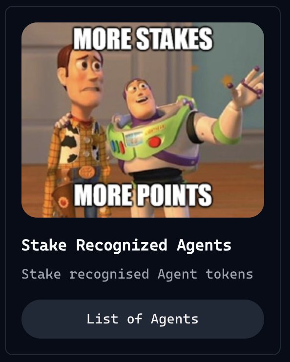 HVS Ventures (@hvs_ventures) on Twitter photo Agent Staking is live on <a href="/virtuals_io/">Virtuals Protocol</a>
Stake Agent Tokens to earn points
Deadline: 22nd May, 3 PM GMT+8
*Only Staked Agents would be eligible to earn points after this deadline Agent Staking is live on <a href="/virtuals_io/">Virtuals Protocol</a>
Stake Agent Tokens to earn points
Deadline: 22nd May, 3 PM GMT+8
*Only Staked Agents would be eligible to earn points after this deadline