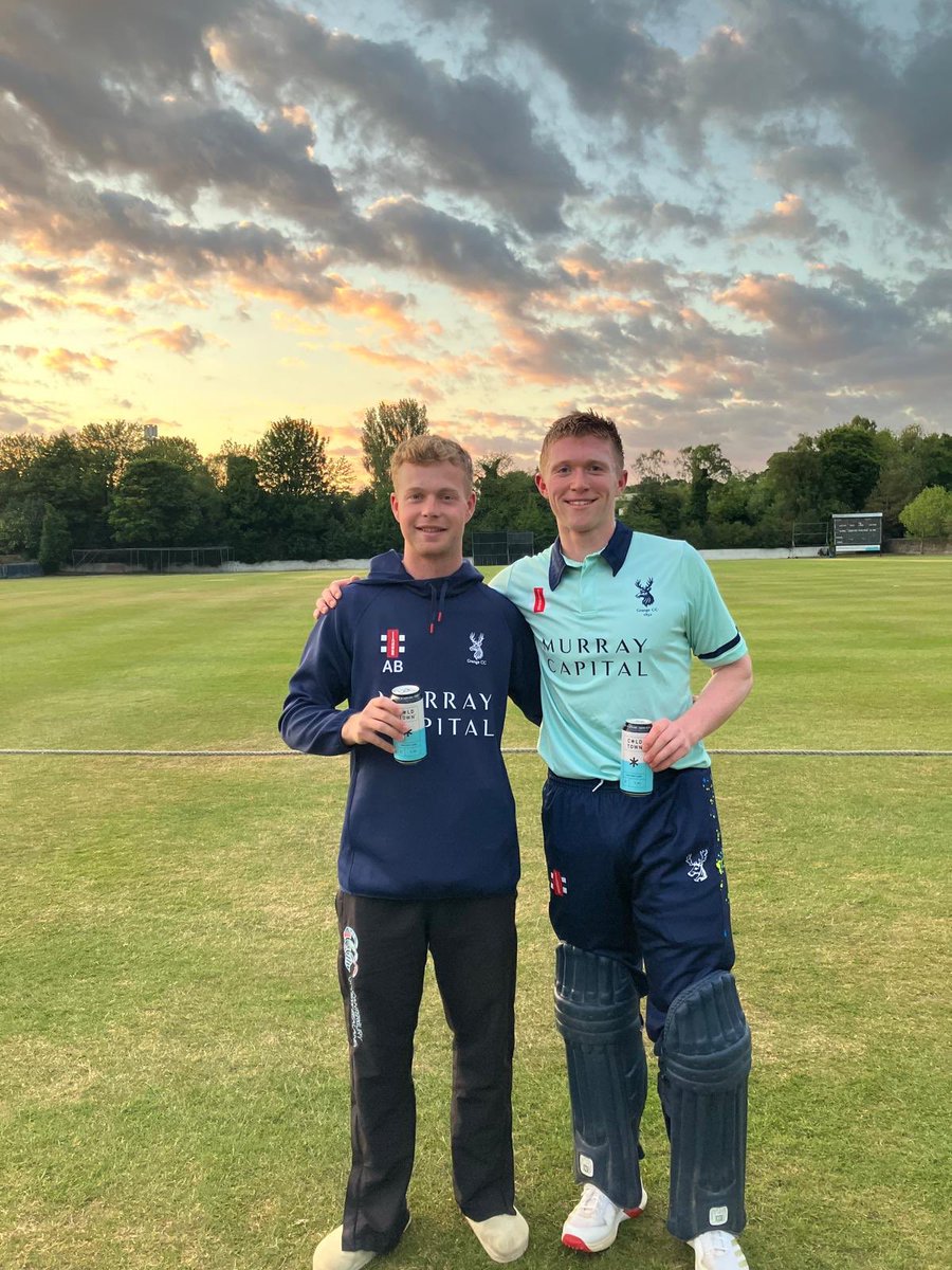 Angus Brown (Grange &amp; England) and Jack Jarvis (Grange &amp; Scotland) were named joint Cold Town Beer Players of the Match.  Grange chased down Watsonian’s 194 in a Masterton match tonight.  Angus 75 (31) and Jack 63 no (41).