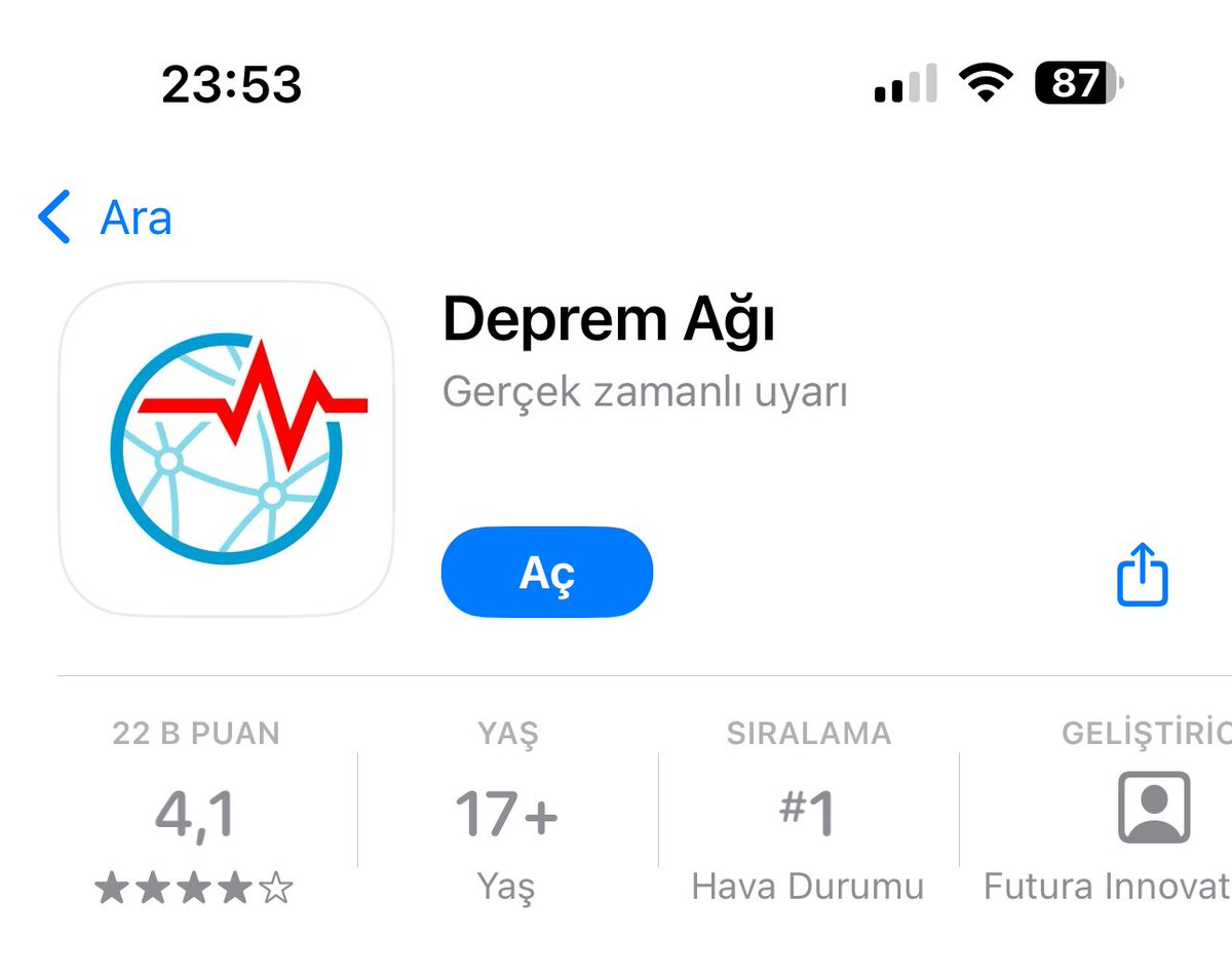 Ne boş uygulamasın ya depremden sonra enkaz altındayken mi haber vereceksin bize aw