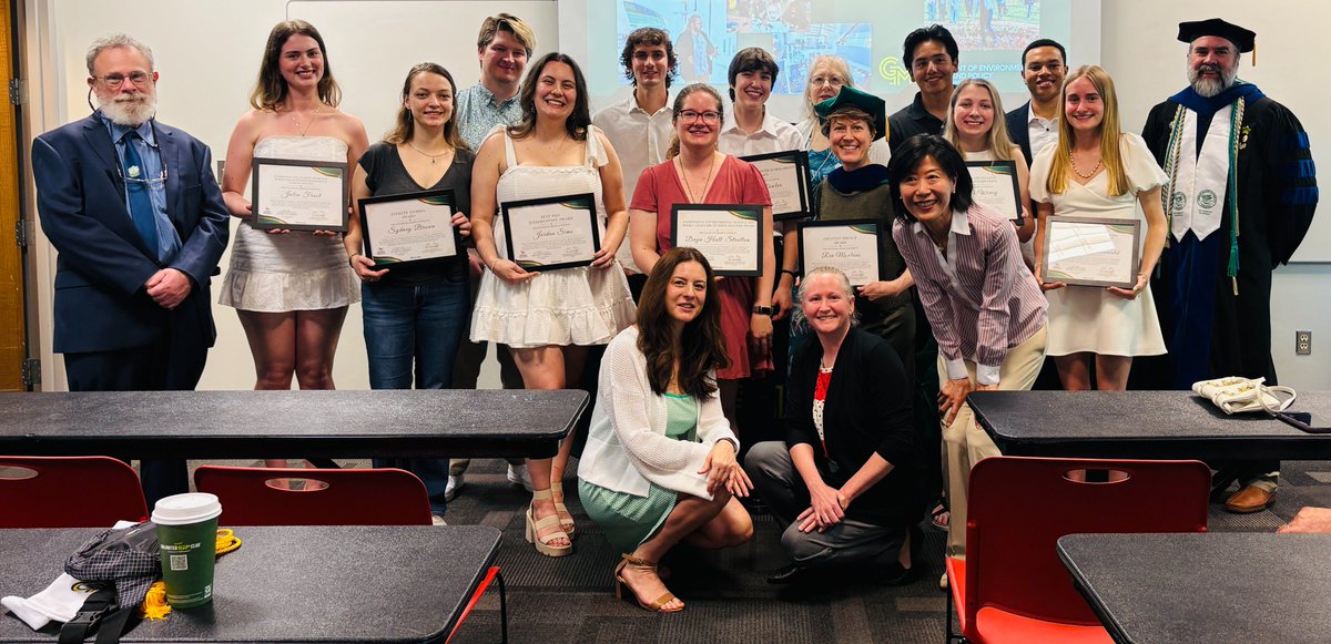 Big congratulations to our student award winners who were recognized on May 16, 2025 at the Department of Environmental Science and Policy Award Ceremony!
See the award winners and download this outstanding group pic previewed below:
science.gmu.edu/news/esp-sprin…