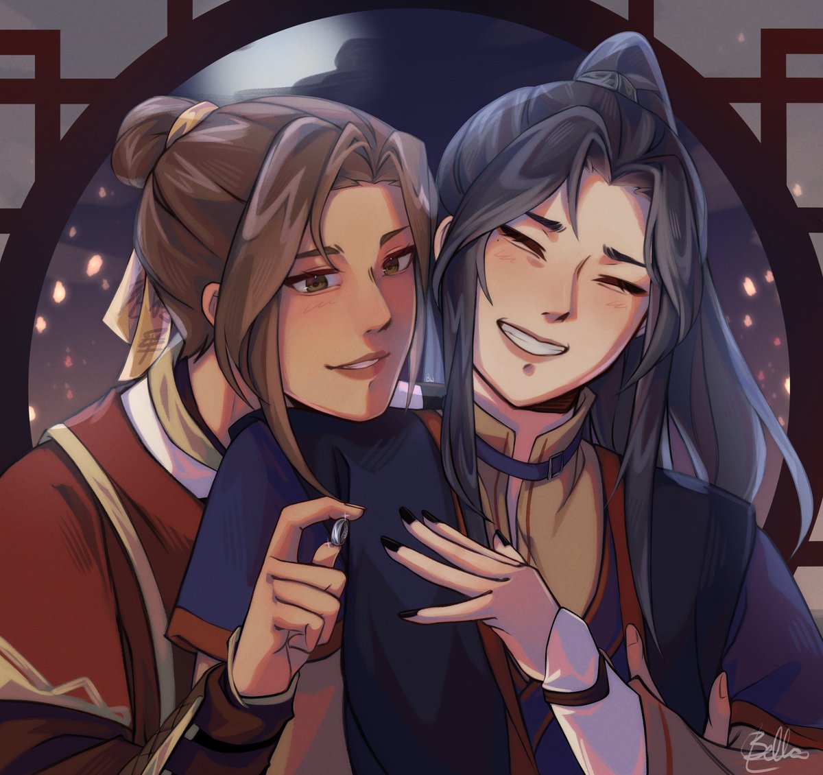 Bewusi_'s tweet photo. My piece for @fqweddingzine ! Ty for letting me join even though I applied so late, I had so much fun and everyone's works are amazing!! #fengqing #tgcf #fengxin #muqing https://t.co/pWHxbldaGY