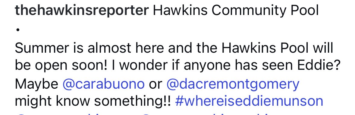 StarGirl_YSQ's tweet photo. There's an IG page that's uploading this type of content, several MISSING PERSON posters of EDDIE, even tagging some actors like Cara (Karen Wheeler) and Dacre (Billy Hargrove)
So, what is this? I NEED ANSWERS https://t.co/gSC95w9R7u