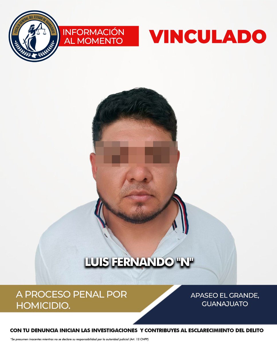 La #FiscalíaGuanajuato esclareció el homicidio de un joven conocido en Apaseo el Grande, ocurrido el 18 de abril de 2025 en la comunidad de Jocoqui.

Desde su desaparición, se activaron los protocolos de búsqueda y, lamentablemente, fue localizado sin vida al día siguiente. La