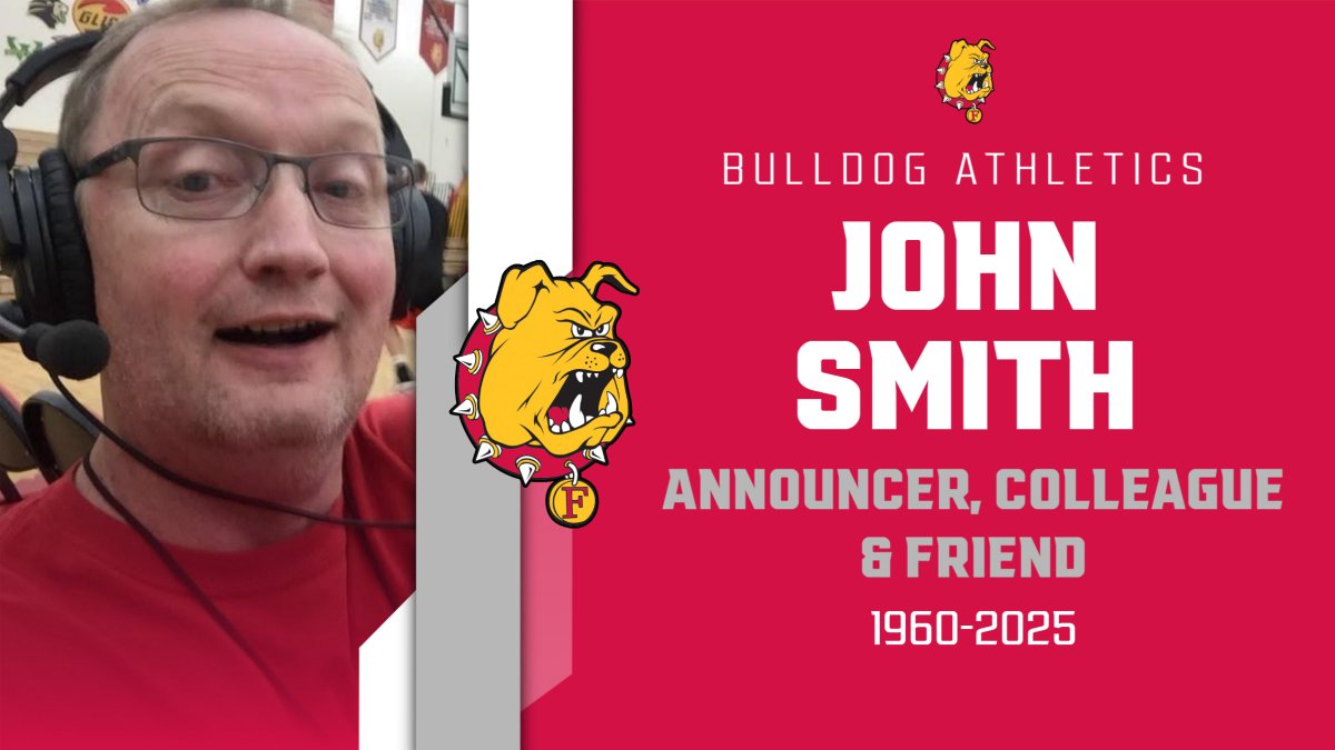 Ferris Athletics (@ferrisathletics) on Twitter photo Ferris State University & Bulldog Athletics saddened by the recent passing of longtime announcer, colleague and friend John Smith. Thoughts with his family and friends!
tinyurl.com/39a39dvf Ferris State University & Bulldog Athletics saddened by the recent passing of longtime announcer, colleague and friend John Smith. Thoughts with his family and friends!
tinyurl.com/39a39dvf