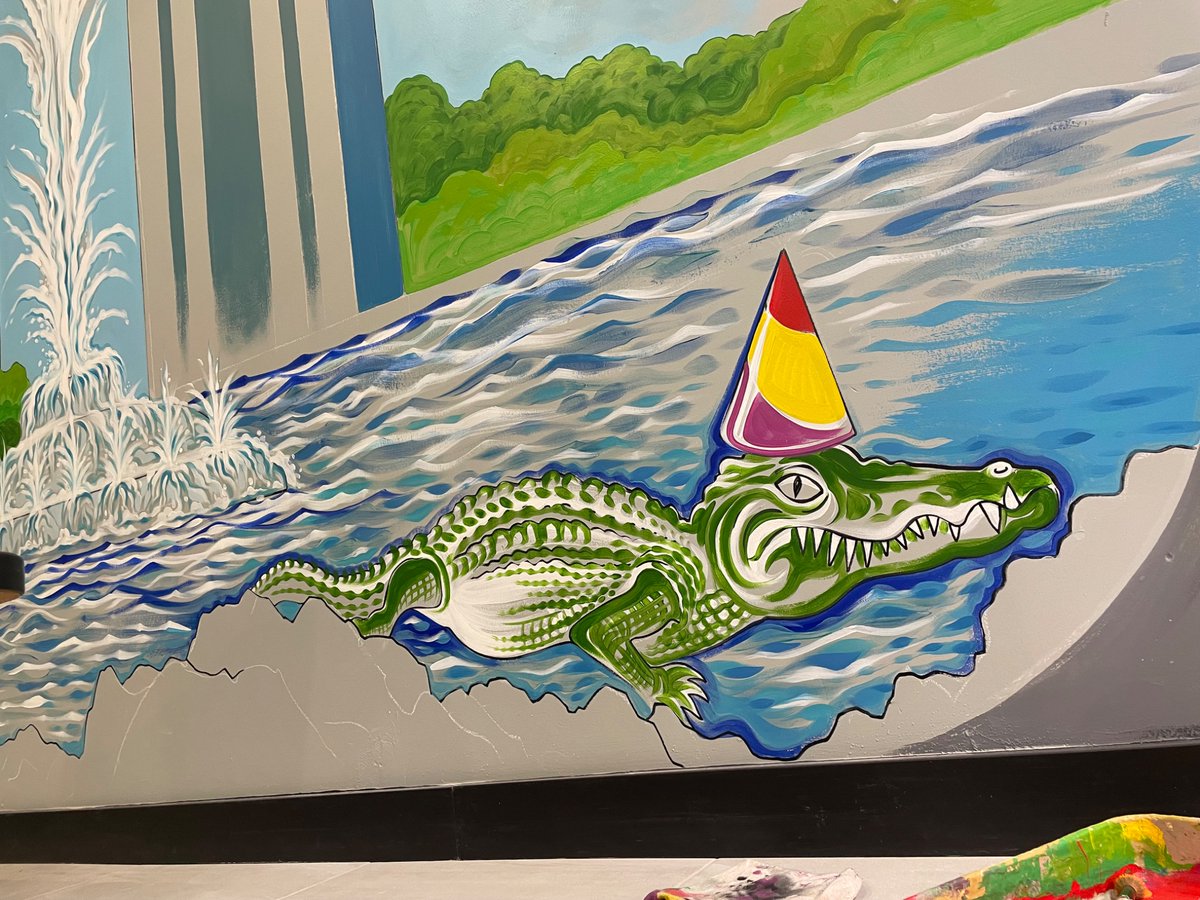 CoryTheCreative's tweet photo. My Merritt Island mural update today @ #driftzone & #blastzone Nerf Arena @ the #Spacecoast #Florida #bravard #handpainted #mural #art #merrittisland #20000leagues #painting #nerf #partyzone #drifting #artwork #muralist #artist #timelapse #landscape #funzone #shark #hawaiiartist https://t.co/lKcWxtJbyV