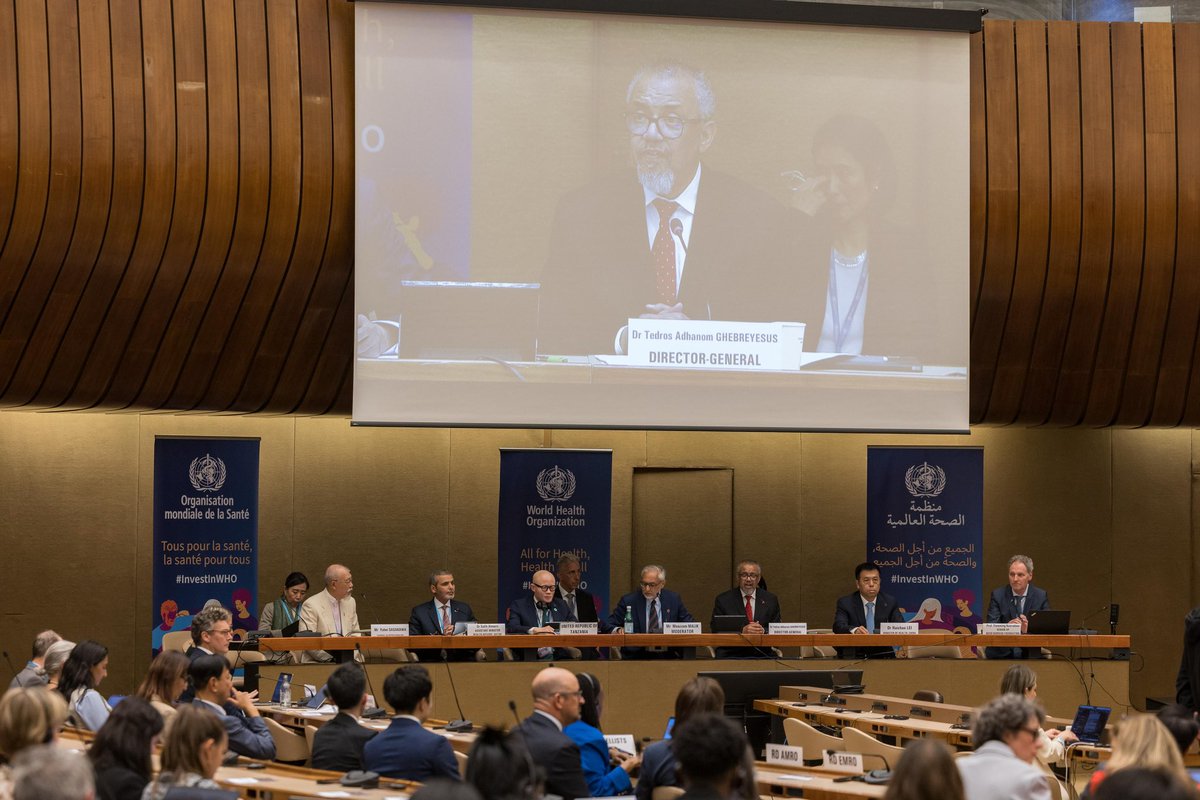 DrTedros's tweet photo. My big thanks to Cambodia, Gabon, Mongolia, Qatar, Tanzania, @CIFFChild, @ELMAPhilanthro, @FondationBotnar, NipponF_pr and @novonordiskfond for your pledges at the @WHO Investment Round at the #WHA78: https://t.co/83HUZRAfd9

Your contributions are vital in helping us to get closer to achieving our mission. One world for #HealthForAll!