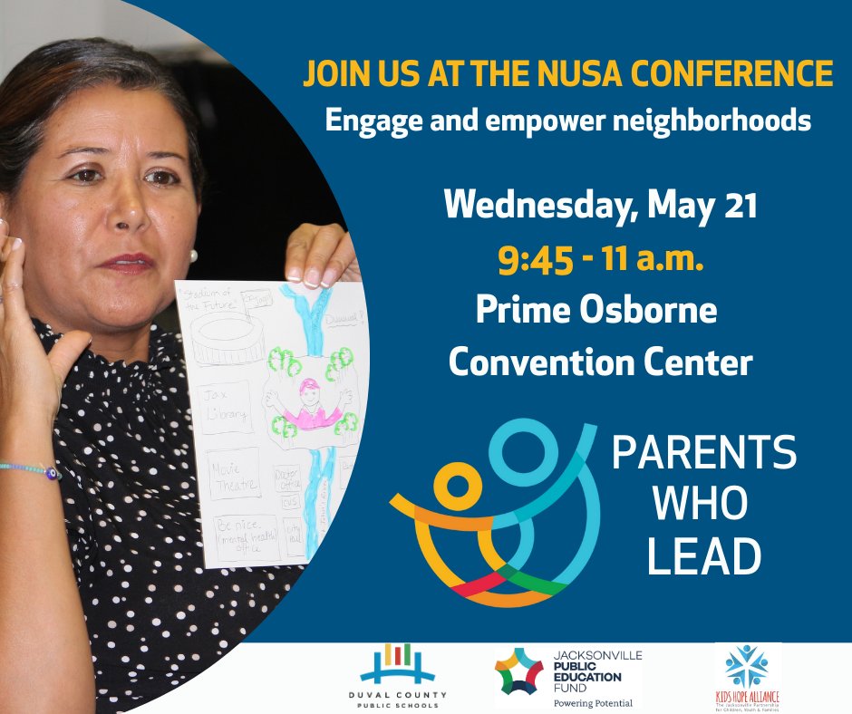 Join Parents Who Lead and JPEF for dynamic workshops at the Neighborhoods USA Conference on May 21, 9:45-11 a.m. at the Prime Osborn Convention Center! Dive into neighborhood enhancement, education &amp; tech innovation! Don’t miss out—see you there! #NeighborhoodsUSA
