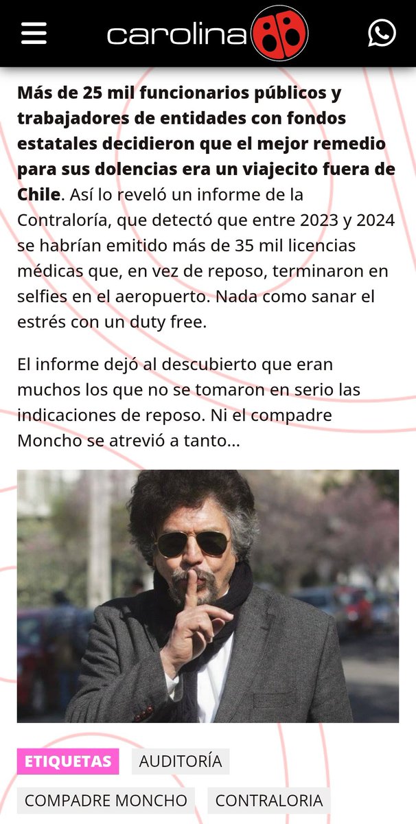 El Compadre Moncho te cagaba con luca. Te engrupía para disculpar un atraso de 15 minutos. Esto es otra cosa. ¡Es un descaro!