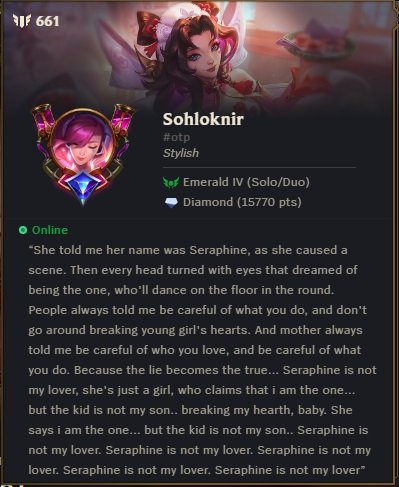 SohloknirBGA's tweet image. Schizoknir
#seraphine #LeagueOfLegends