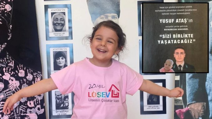 kultiginmedya's tweet photo. Şehit Yusuf Ataş'ın vasiyeti üzerine tedavisi üstlenilerek lösemiyi yenen Aylin. ♥️🇹🇷 https://t.co/XZEaqKhCSM