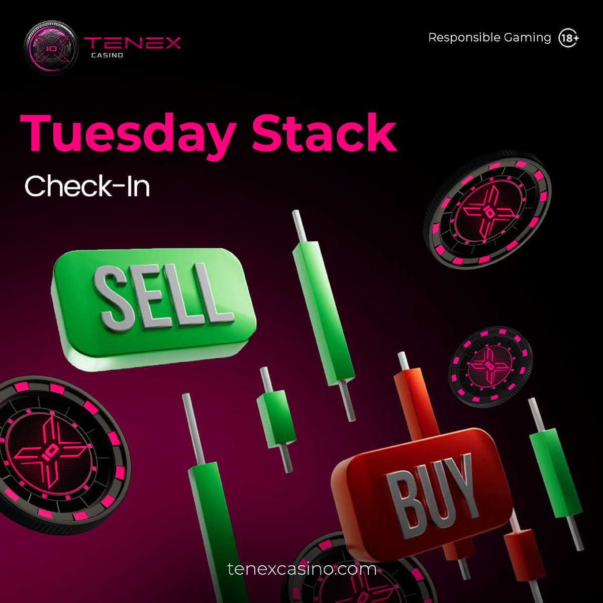 Tenexcasino's tweet image. How’s your crypto stack looking after the weekend?
📈 Up?
📉 Down?
🍕 Converted to pizza?

#StackTuesday #CryptoReflections