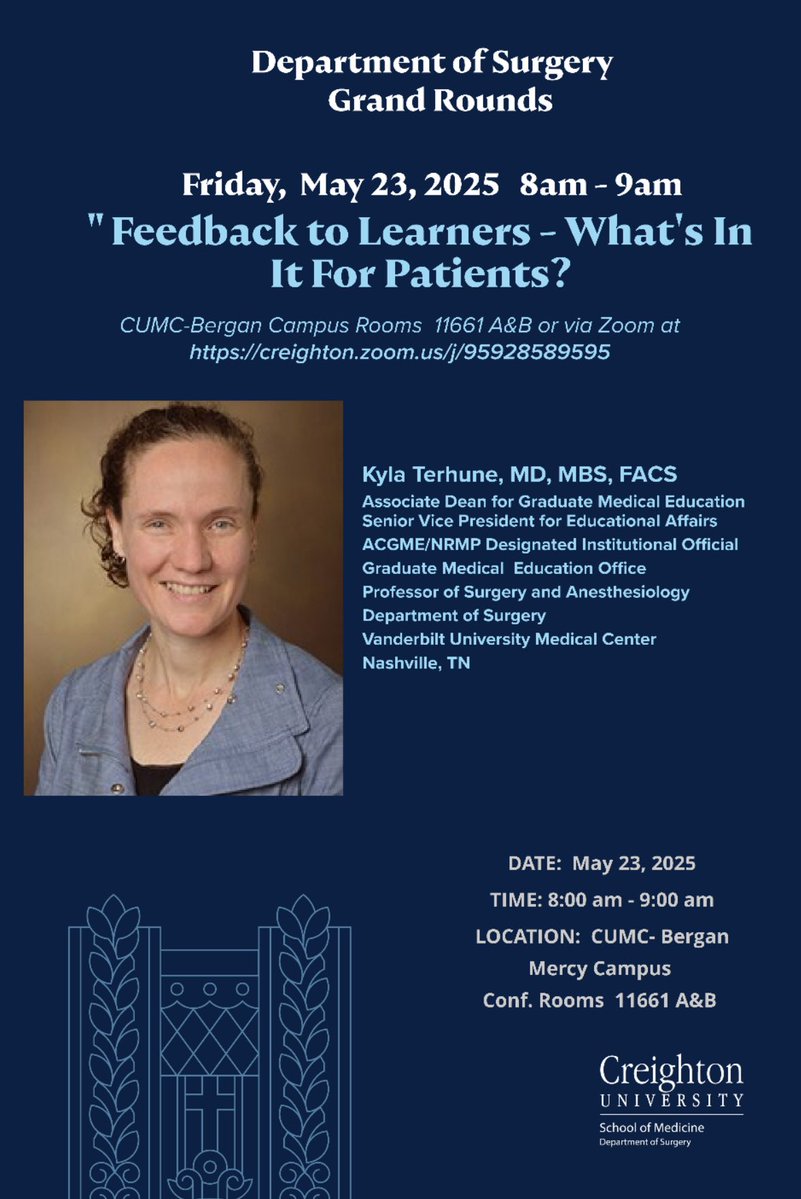 Waddah Al-Refaie (@wbalrefaie) on Twitter photo Honored to host Dr. <a href="/KylaTerhune/">Kyla Terhune, MD, MBA</a> <a href="/VUmedicine/">Vanderbilt School of Medicine</a> <a href="/VUMChealth/">Vanderbilt Health</a> as the <a href="/Creighton/">Creighton University</a> <a href="/CreightonSOM/">CreightonSOM</a> Distinguished Lecture Series Speaker and Department of Surgery Grand Rounds Speaker <a href="/CreightonSurg/">Creighton General Surgery Residency</a> <a href="/CHIhealth/">CHI Health</a> <a href="/commonspirit/">CommonSpirit Health</a> Please join us Honored to host Dr. <a href="/KylaTerhune/">Kyla Terhune, MD, MBA</a> <a href="/VUmedicine/">Vanderbilt School of Medicine</a> <a href="/VUMChealth/">Vanderbilt Health</a> as the <a href="/Creighton/">Creighton University</a> <a href="/CreightonSOM/">CreightonSOM</a> Distinguished Lecture Series Speaker and Department of Surgery Grand Rounds Speaker <a href="/CreightonSurg/">Creighton General Surgery Residency</a> <a href="/CHIhealth/">CHI Health</a> <a href="/commonspirit/">CommonSpirit Health</a> Please join us