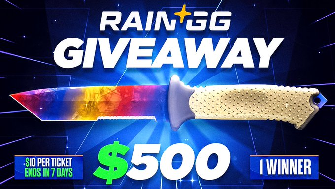 Destructum's tweet photo. 💎520$ Rain GG Deposit Contest💎

🏆500$ Ursus Marble Fade FN for a random 🎟️
🎁20$ Bonus for a random retweet-like-tag friend(s)

✅Deposit 10$ Per Ticket-No Limit Code novafuwa
https://t.co/CoFnZEph0M (Dm proof)

⏰End in 7 Days
#CS2 #CS2Giveaway  #CSGOGiveaway https://t.co/HoCAne8t4O