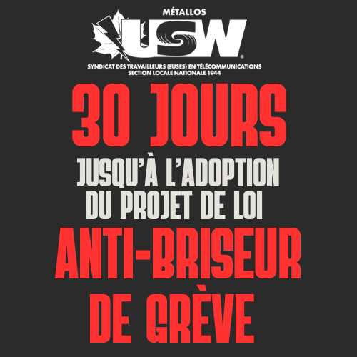 Il reste 30 jours!📷
Suivez la victoire historique ici : lesyndicatdestechs.ca/decompte-anti-…...
#syndicatdesmetallos #antibriseursdegreve #décompte