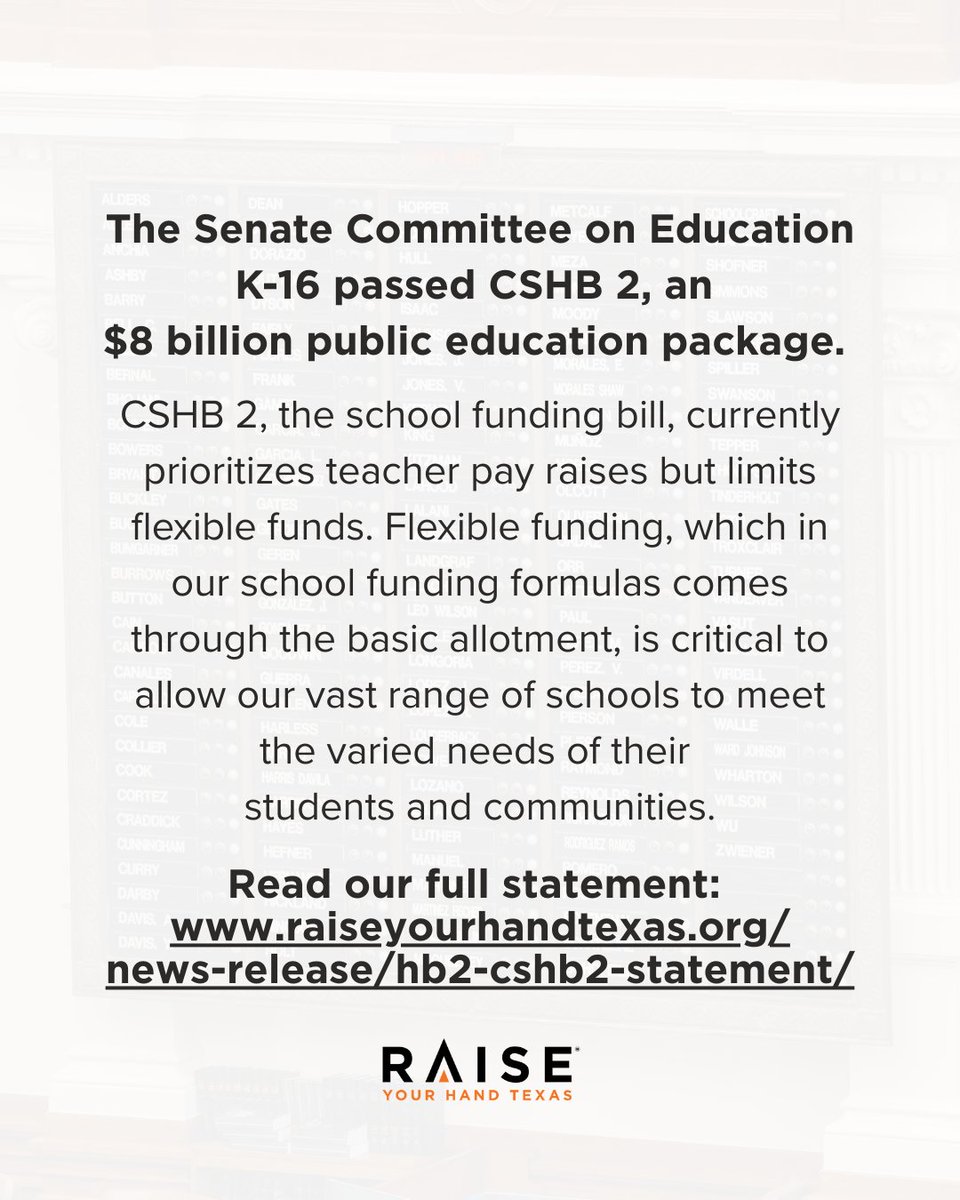 RYHTexas's tweet photo. Read our full statement: https://t.co/3zKGgPunEc

#TxEd #TxLege #89thLege #HB2 #CSHB2 https://t.co/0PJc9U73lH