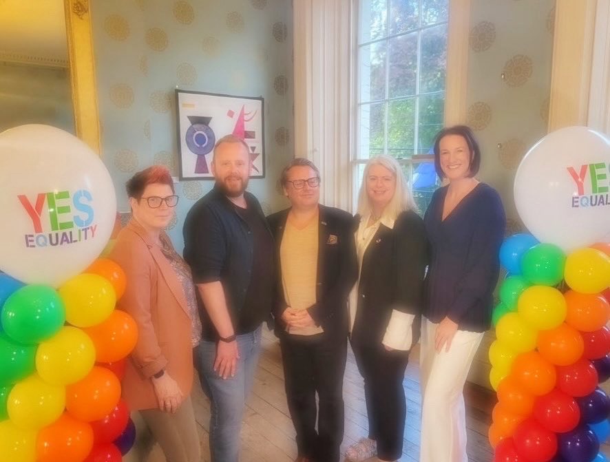 adamlong80's tweet photo. A joy to chair the opening event in Limerick’s celebration of the 10th anniversary of our marriage equality success.
A discussion that could have continued for hours more.
Thanks to the beautifully elegant @PeoplesMuseumLK for hosting us.
#MarRef10
#EqualityWins #LoveWins https://t.co/auAuArYLq4