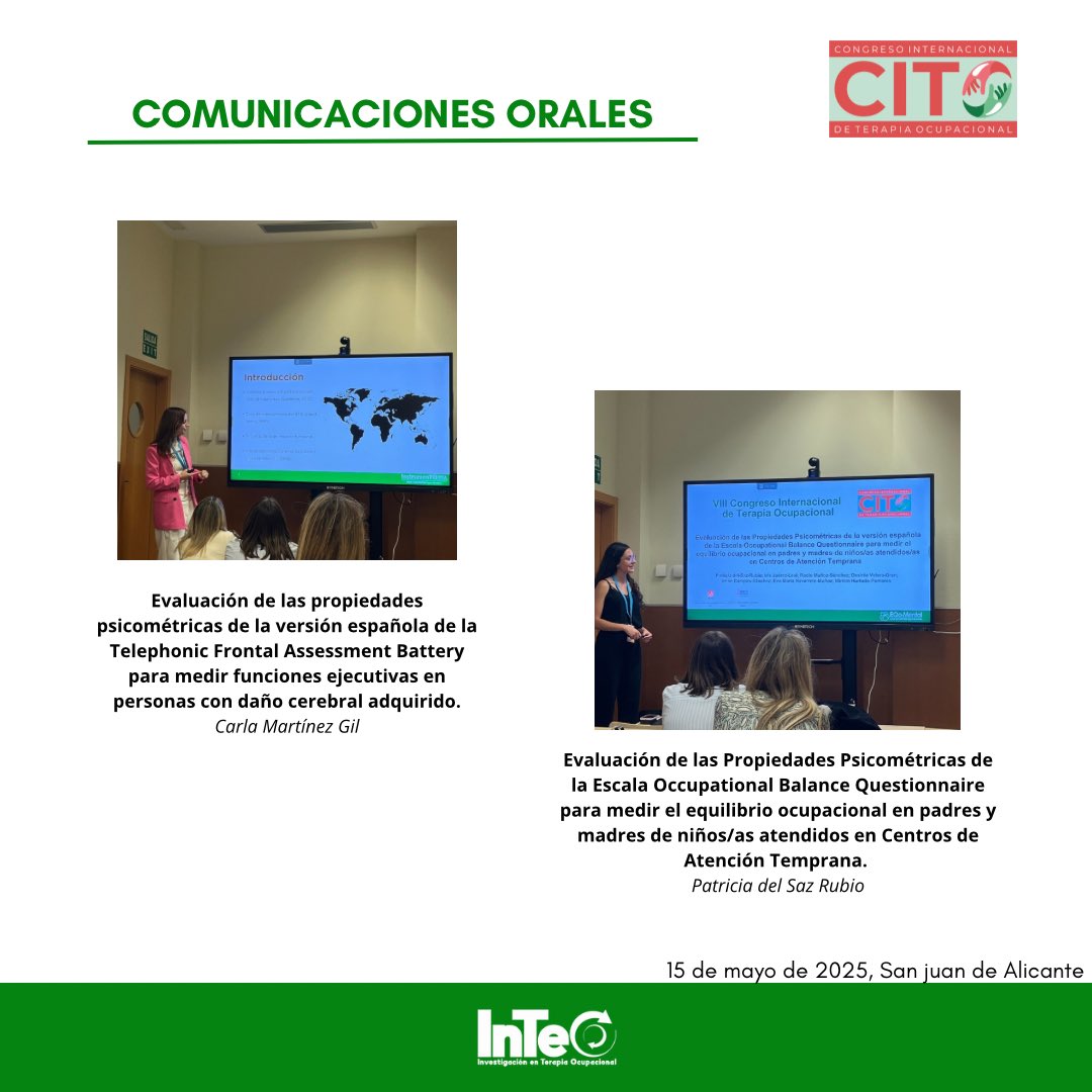 La semana pasada tuvimos el placer de exponer diferentes comunicaciones orales en el CITO. Aquí os enseñamos las comunicaciones del segundo día 🔍