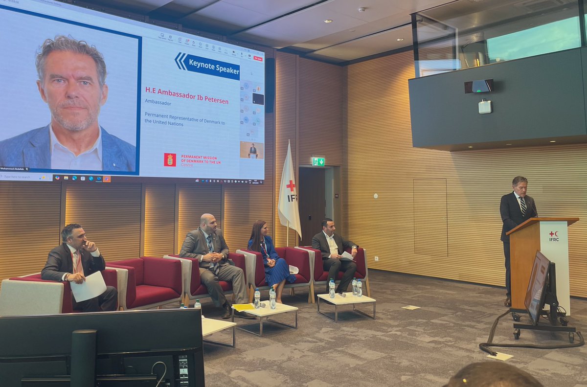 Pleased to co-host with <a href="/danskrodekors/">Røde Kors</a> and @IFRC an event on advancing NCD Care in humanitarian settings ahead of the UNGA High Level Meeting of NCDs in September.  

🇩🇰 will work for a strong focus on access to primary health care services as a key component to tackle NCDs.