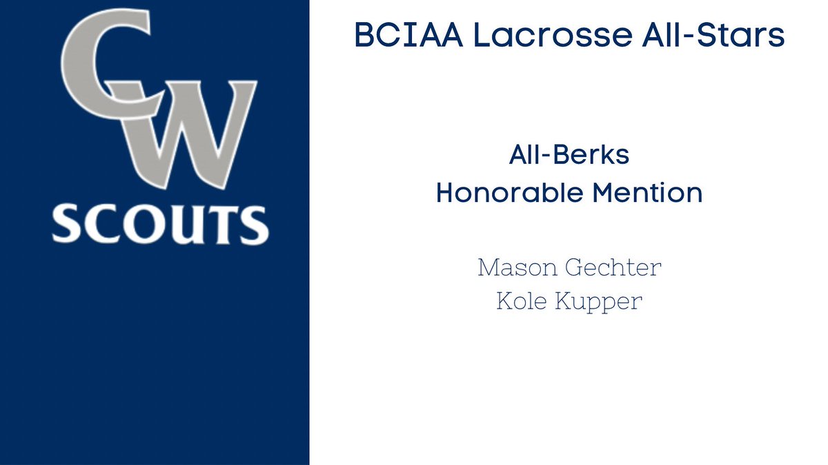 Congratulations to our @scoutslacrosse Berks County All-Stars. @conradweiserasd @conradweiserhs