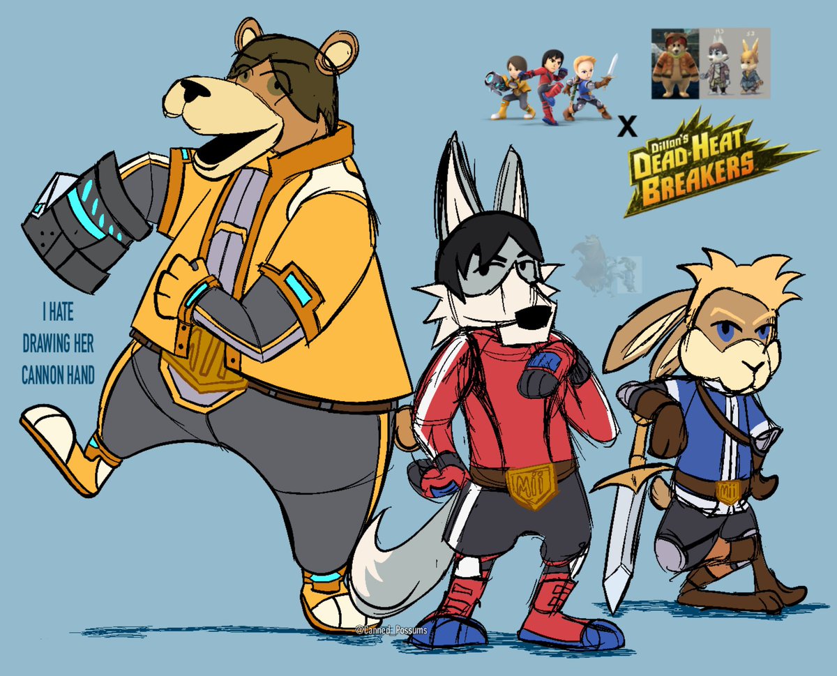 Warmup doodles of the mii fighters as amiimals for funsies