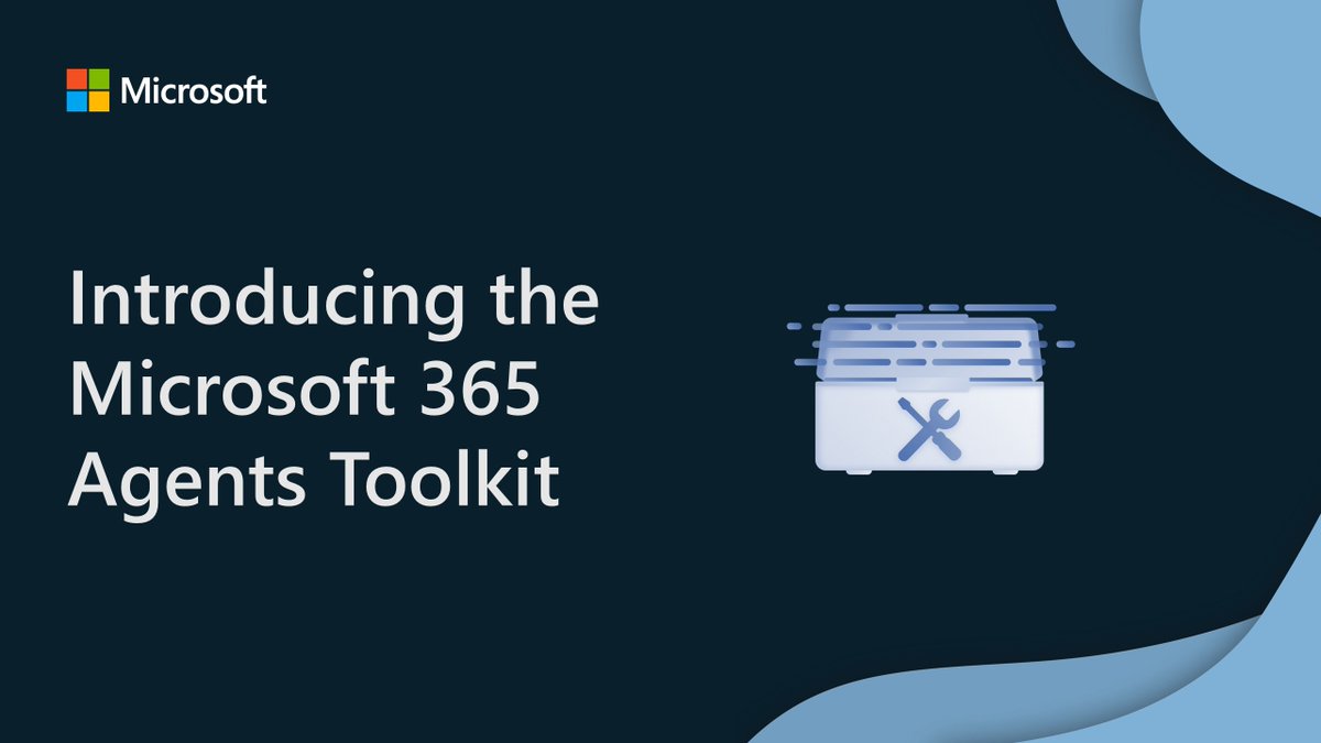 Explore the Microsoft 365 Agents Toolkit, an evolution of Microsoft Teams Toolkit, designed to help devs build agents and apps for Microsoft 365 Copilot, Microsoft Teams, and Microsoft 365: msft.it/6014SdPy6 #Microsoft365Dev