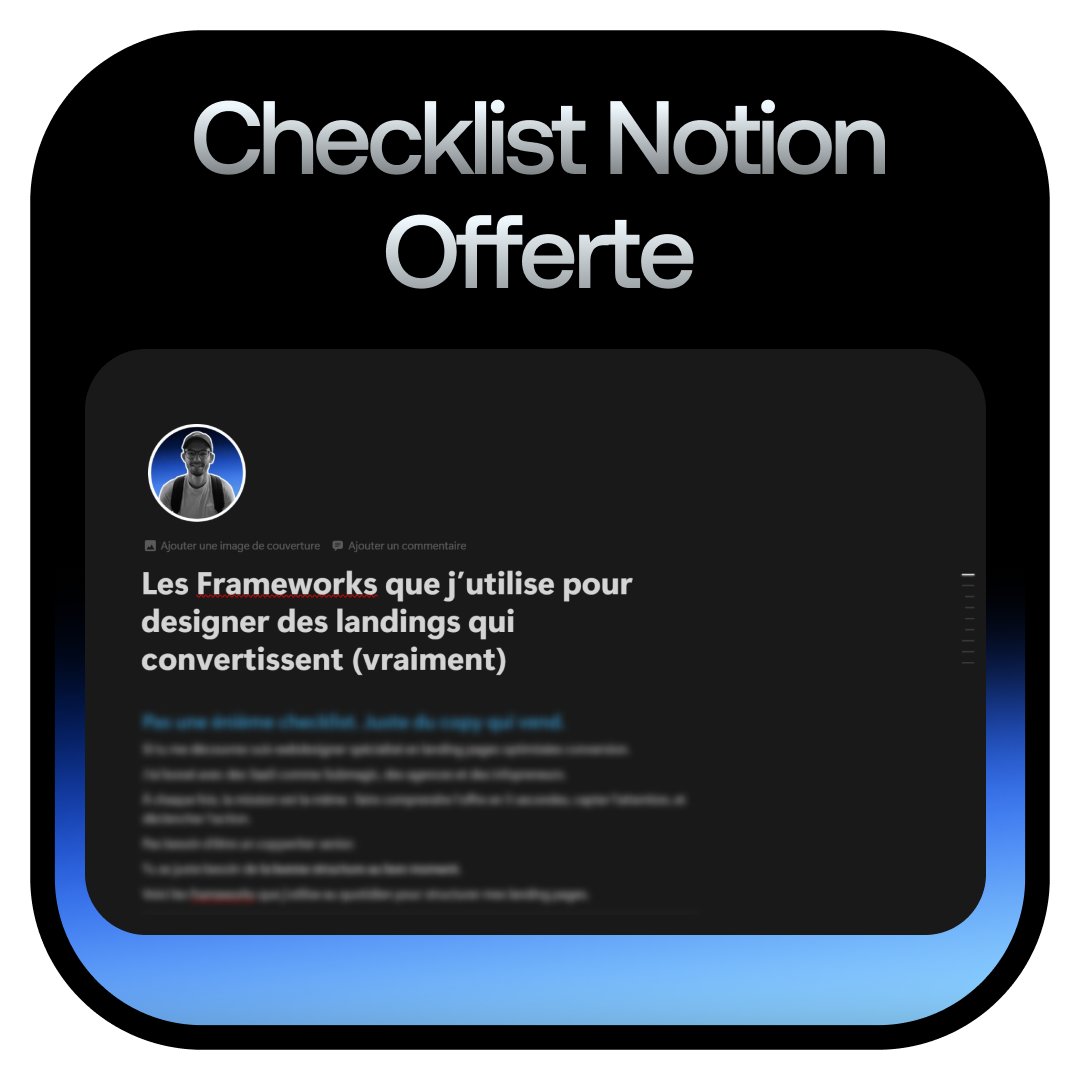 florian_belz's tweet image. J’ai designé +20 Landing Pages pour SaaS, agences et infopreneurs.

Je t&apos;offre le doc qui condense les Frameworks que j’utilise pour créer des landing qui convertissent pour mes clients : Submagic, MagicPost, Uptimize...

👉 Les 4 meilleurs Frameworks pour convertir
👉 La…