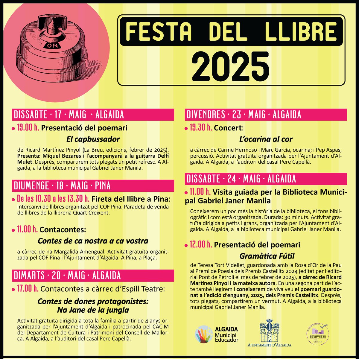 Illa, festa, llibre, poesia

D'aquí a quatre dies, "Gramàtica fútil" a Algaida 🎉