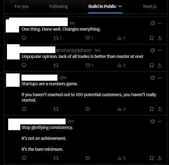 1 out of 2 indie devs became an influencer wannabe aphorism shitposter. it is just so weird.