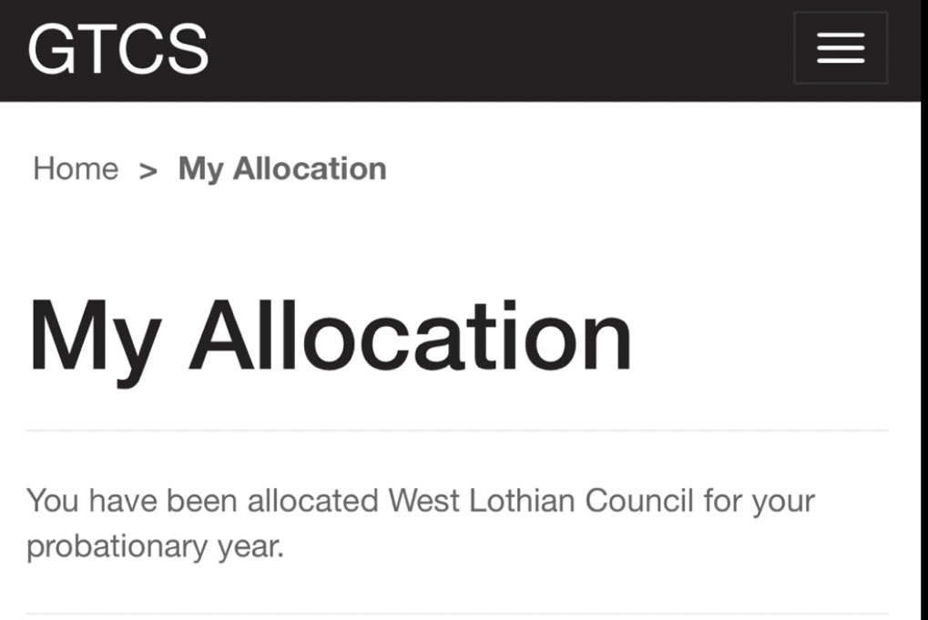 Delighted to have been allocated West Lothian Council for my probationary year!⭐️

So excited for the year ahead 🎉 #NQT